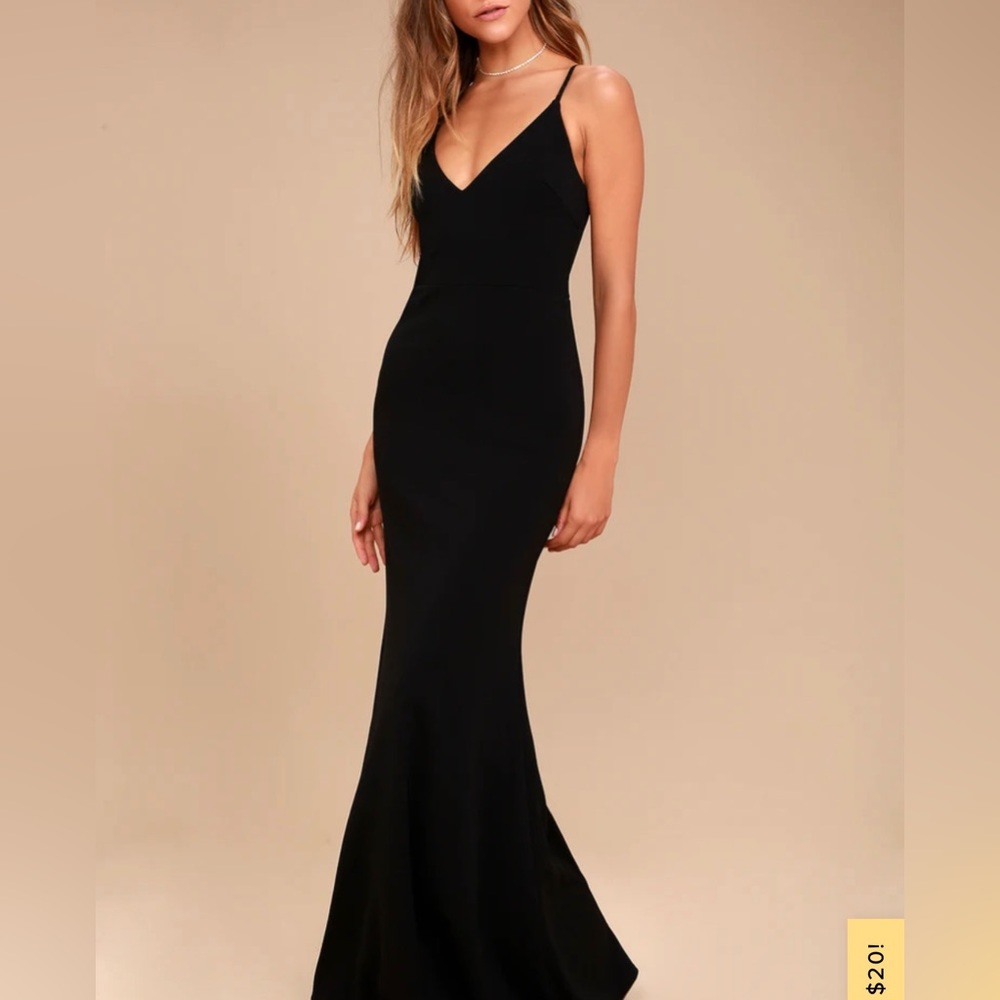 Lulus Infinite Glory Black Maxi Dress. Size Medium.